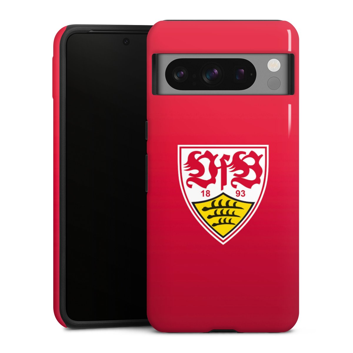 Google Pixel 8 Pro Handy Panzer Handyhülle robuste Outdoor Hülle Schutzhülle glänzend Official Licensed Product Vfb Stuttgart Tough Case