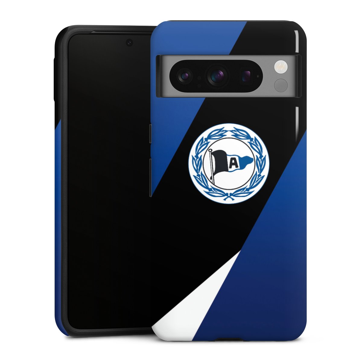 Google Pixel 8 Pro Handy Panzer Handyhülle robuste Outdoor Hülle Schutzhülle glänzend Official Licensed Product Arminia Bielefeld Dsc Tough Case