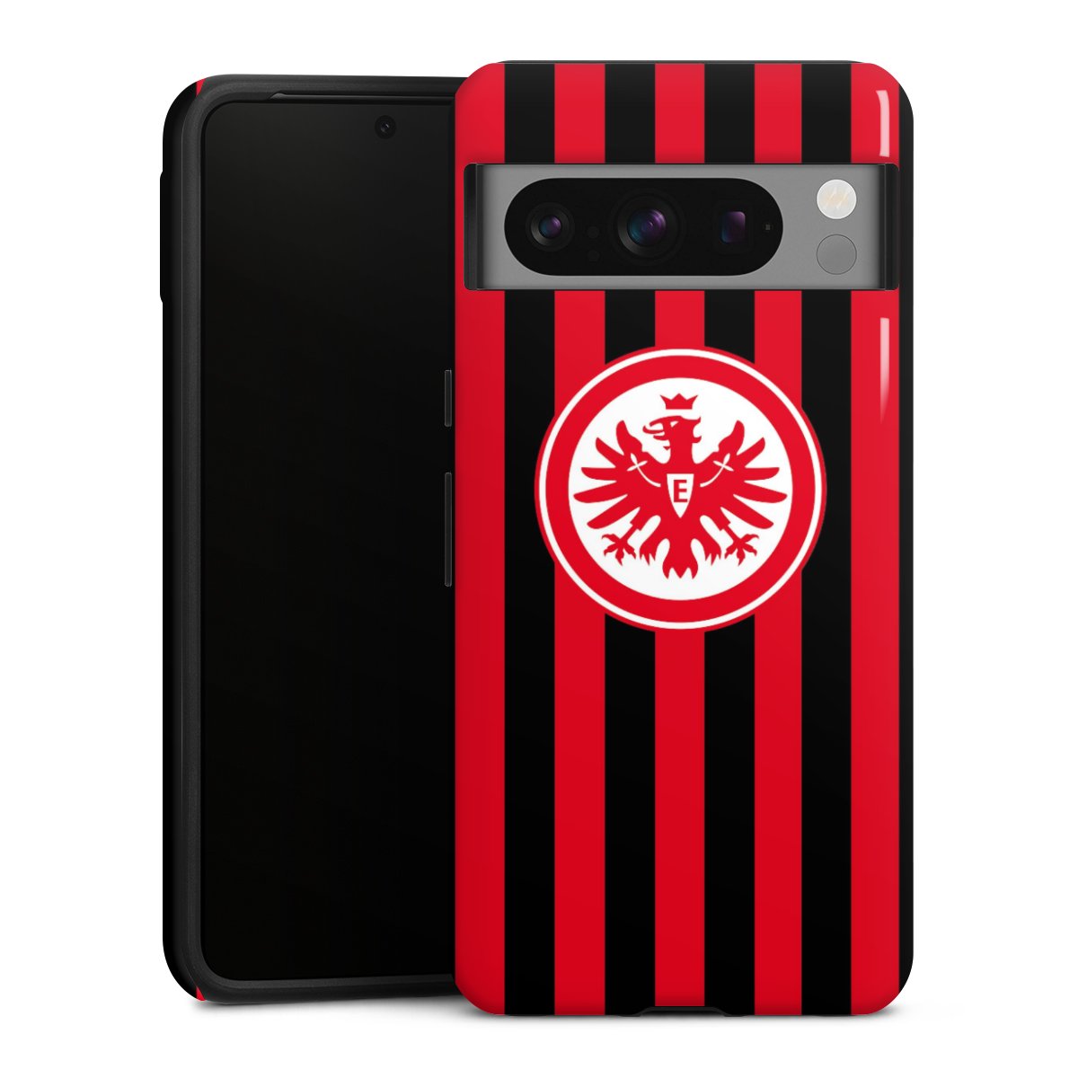 Google Pixel 8 Pro Handy Panzer Handyhülle robuste Outdoor Hülle Schutzhülle glänzend Stripes Sge Eintracht Frankfurt Tough Case