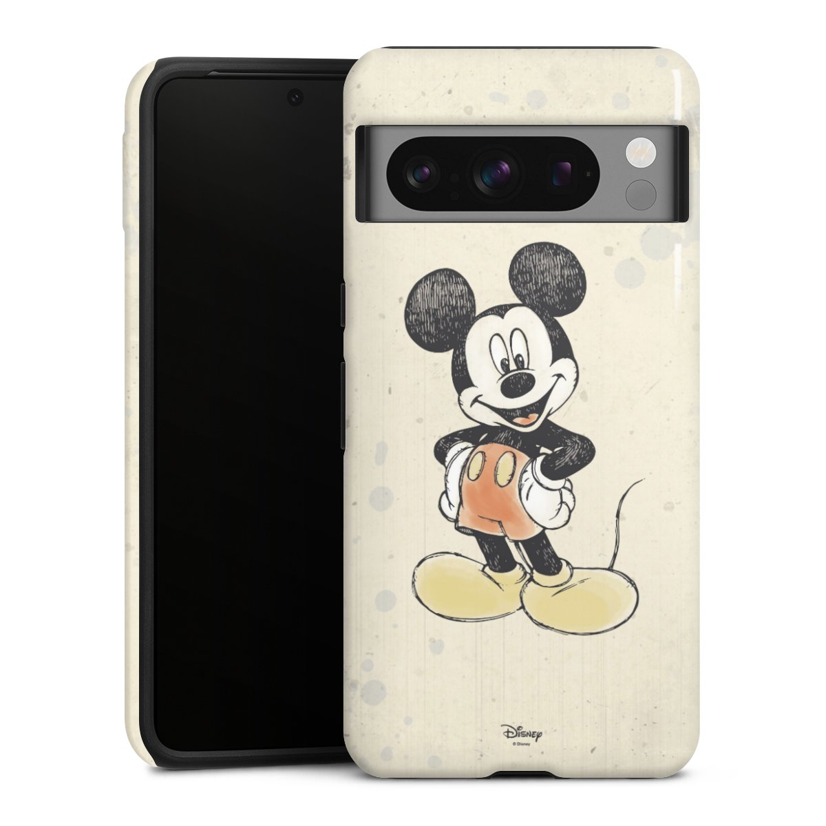 Google Pixel 8 Pro Handy Panzer Handyhülle robuste Outdoor Hülle Schutzhülle glänzend Water Colour Mickey & Minnie Mouse Official Licensed Product Tough Case