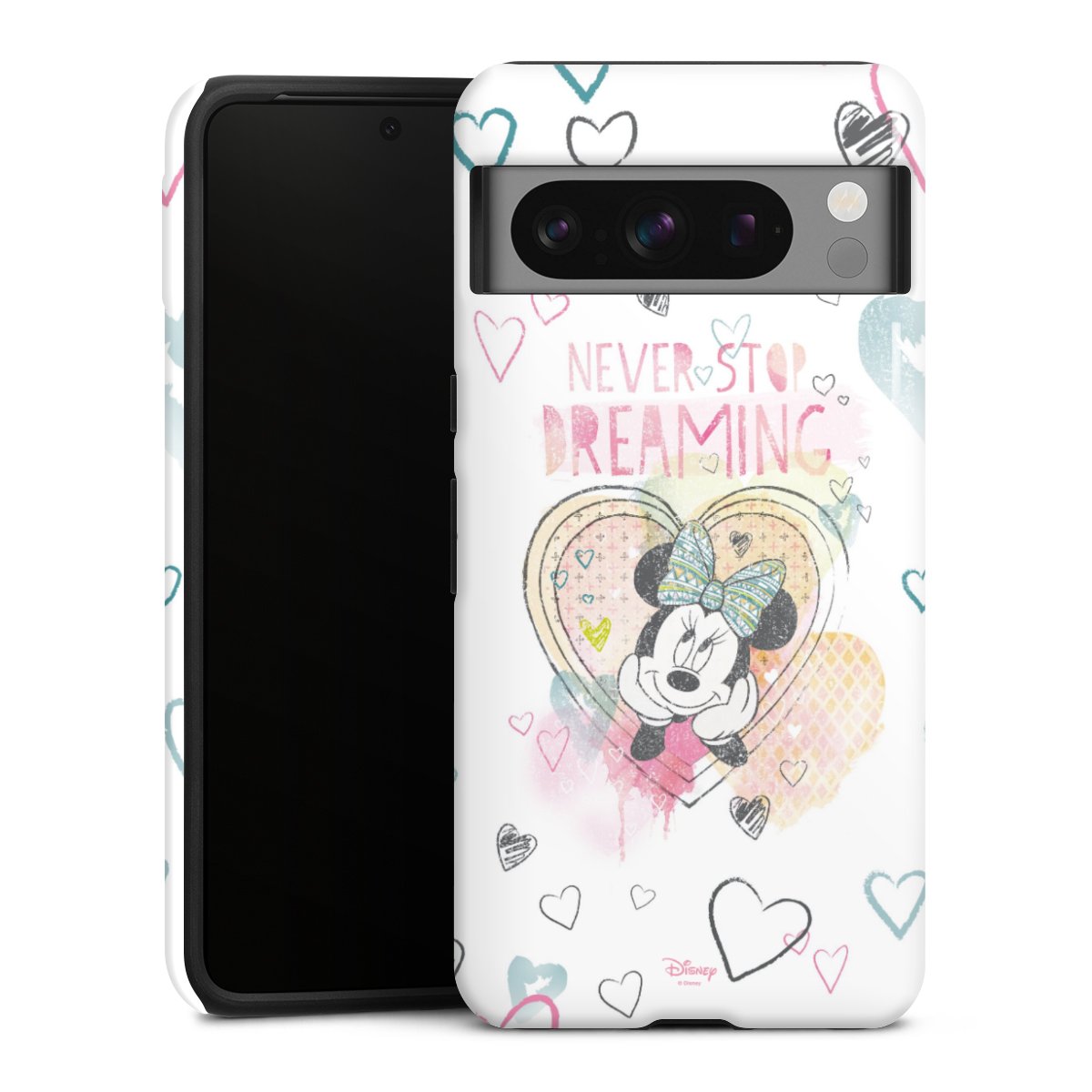 Google Pixel 8 Pro Handy Panzer Handyhülle robuste Outdoor Hülle Schutzhülle glänzend Disney Official Licensed Product Minnie Mouse Tough Case