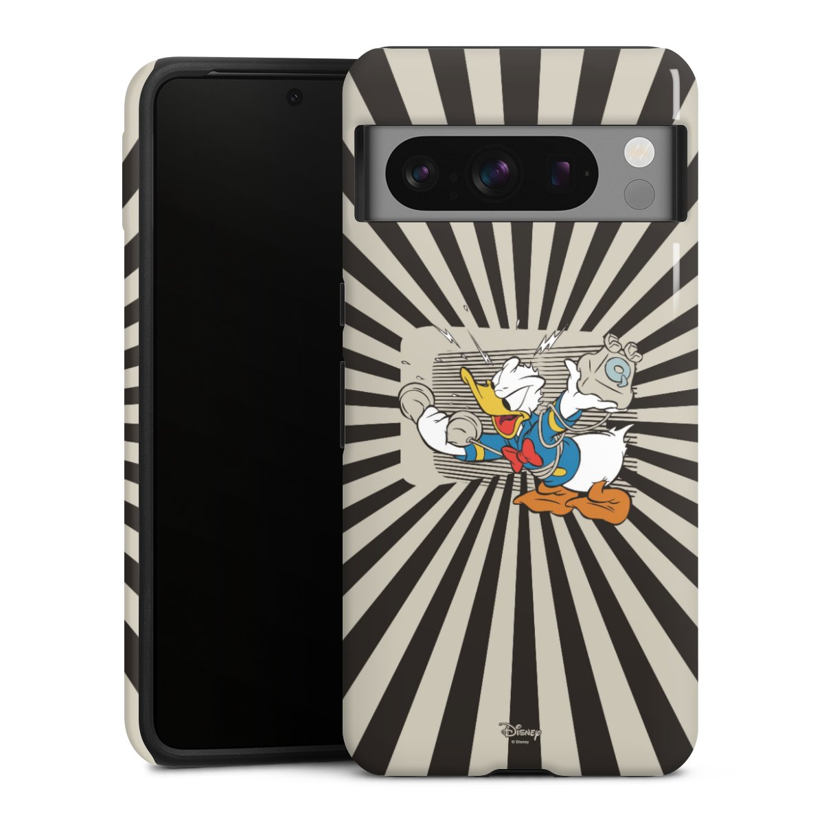 Google Pixel 8 Pro Handy Panzer Handyhülle robuste Outdoor Hülle Schutzhülle glänzend Donald Duck Disney Official Licensed Product Tough Case