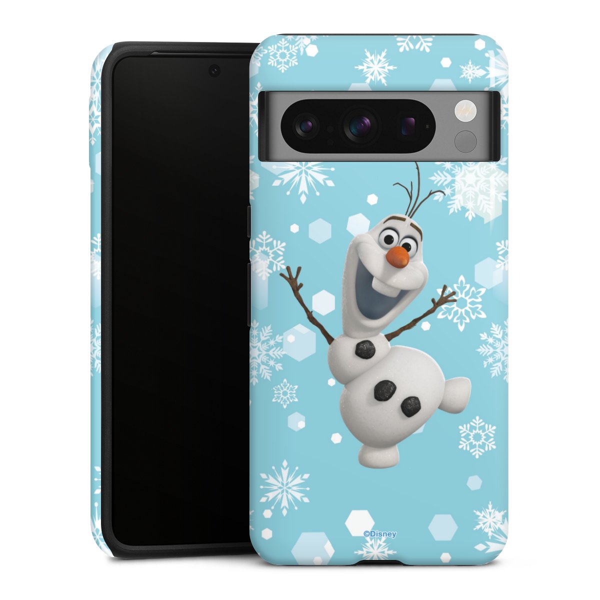 Google Pixel 8 Pro Handy Panzer Handyhülle robuste Outdoor Hülle Schutzhülle glänzend Disney Official Licensed Product Frozen Olaf Tough Case