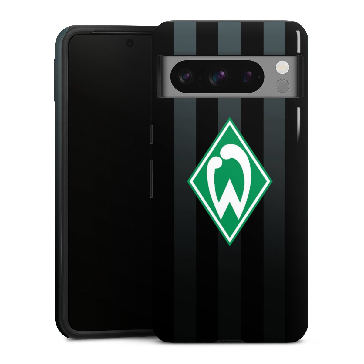 Google Pixel 8 Pro Handy Panzer Handyhülle robuste Outdoor Hülle Schutzhülle glänzend Stripes Sv Werder Bremen Official Licensed Product Tough Case