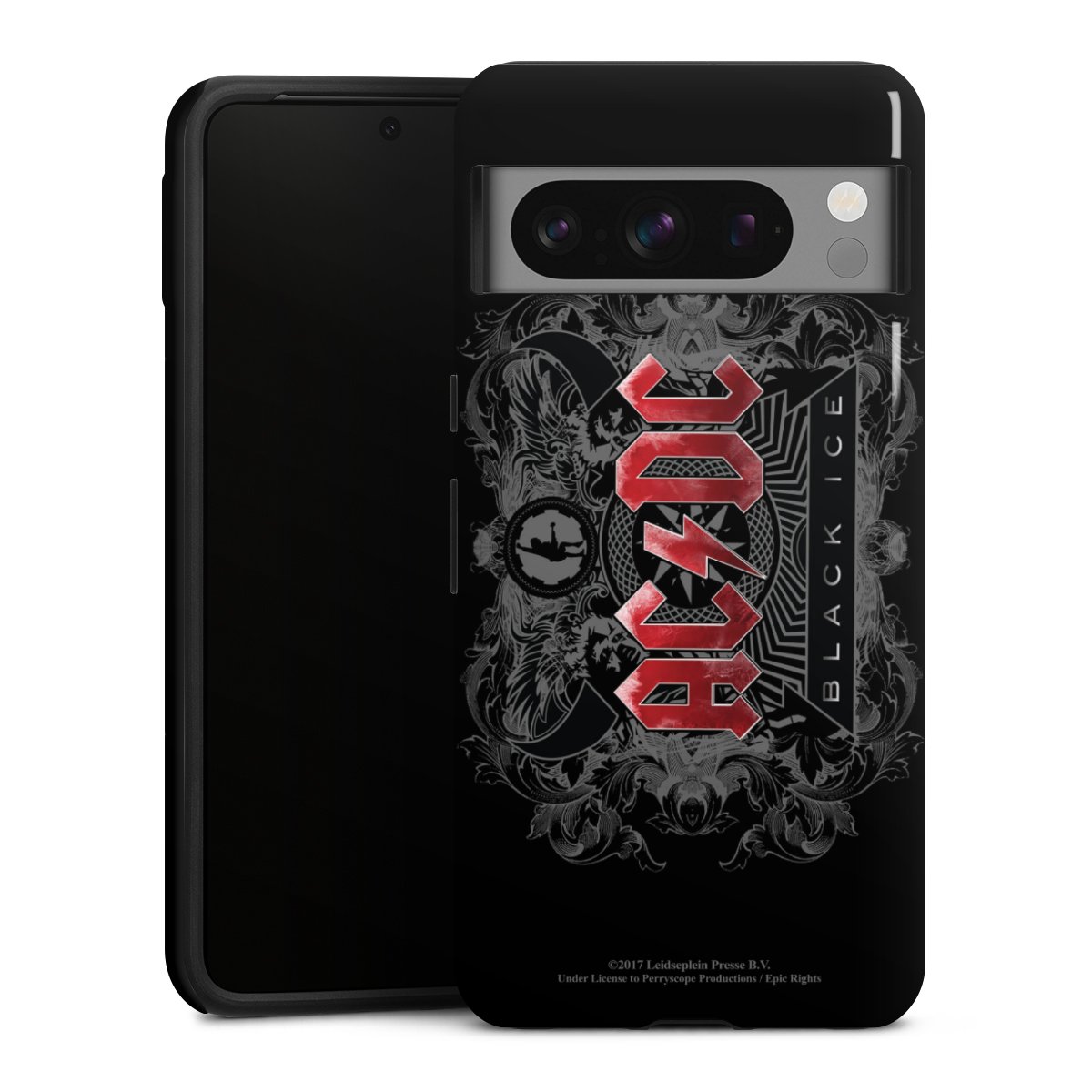 Google Pixel 8 Pro Handy Panzer Handyhülle robuste Outdoor Hülle Schutzhülle glänzend Merchandise Black Ice Acdc Tough Case