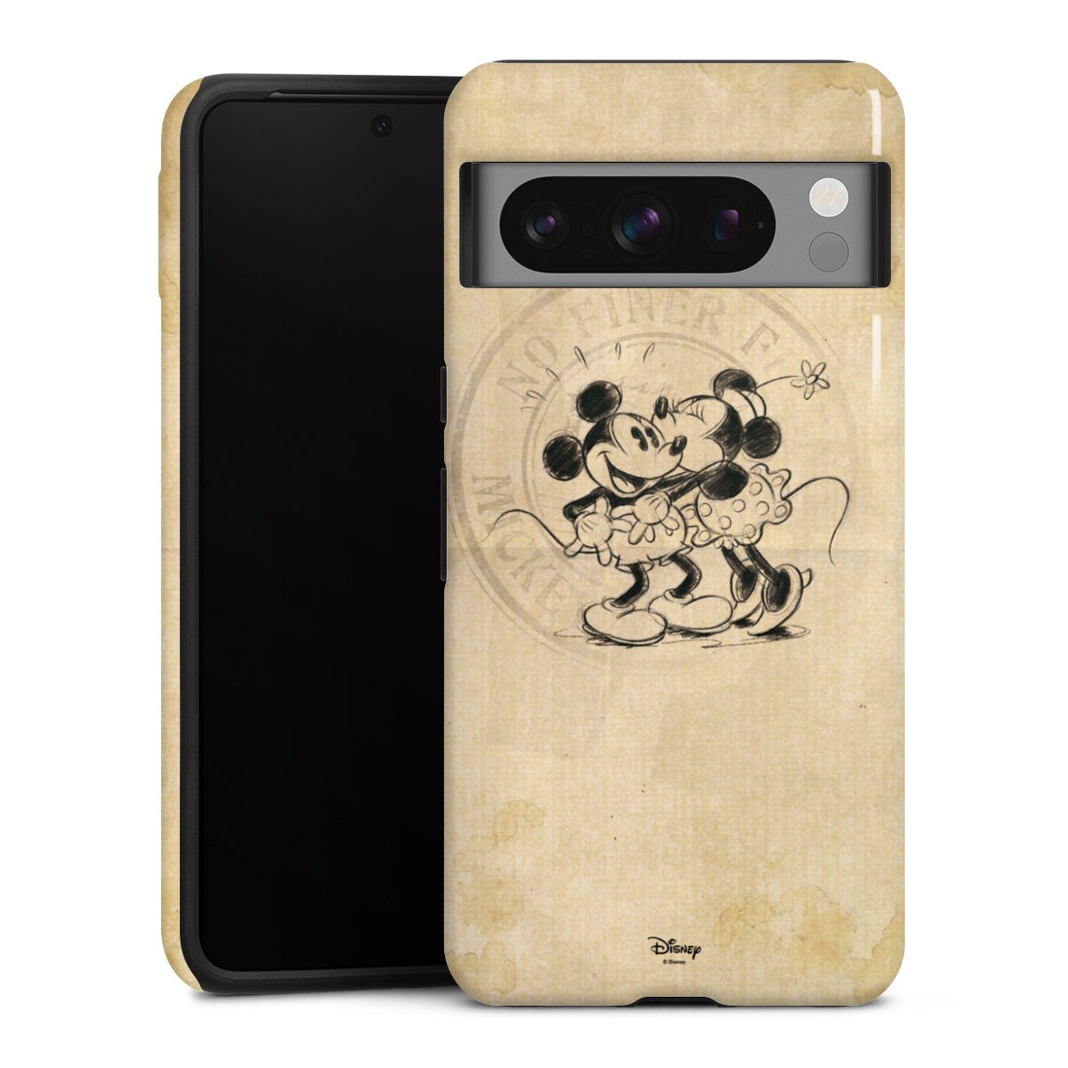 Google Pixel 8 Pro Handy Panzer Handyhülle robuste Outdoor Hülle Schutzhülle glänzend Mickey Mouse Vintage Minnie Mouse Tough Case