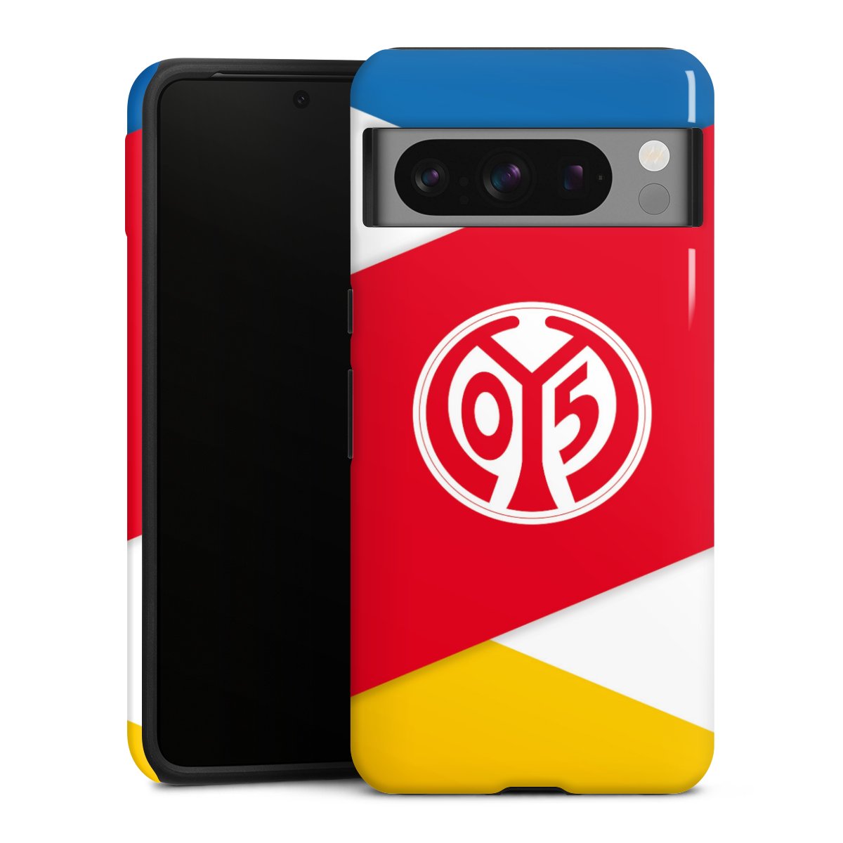 Google Pixel 8 Pro Handy Panzer Handyhülle robuste Outdoor Hülle Schutzhülle glänzend Official Licensed Product Soccer 1. Fsv Mainz 05 E.V. Tough Case