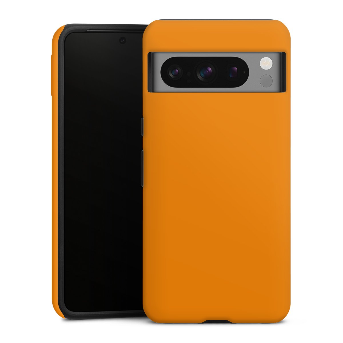 Google Pixel 8 Pro Handy Panzer Handyhülle robuste Outdoor Hülle Schutzhülle matt Unicoloured Colour Orange Tough Case