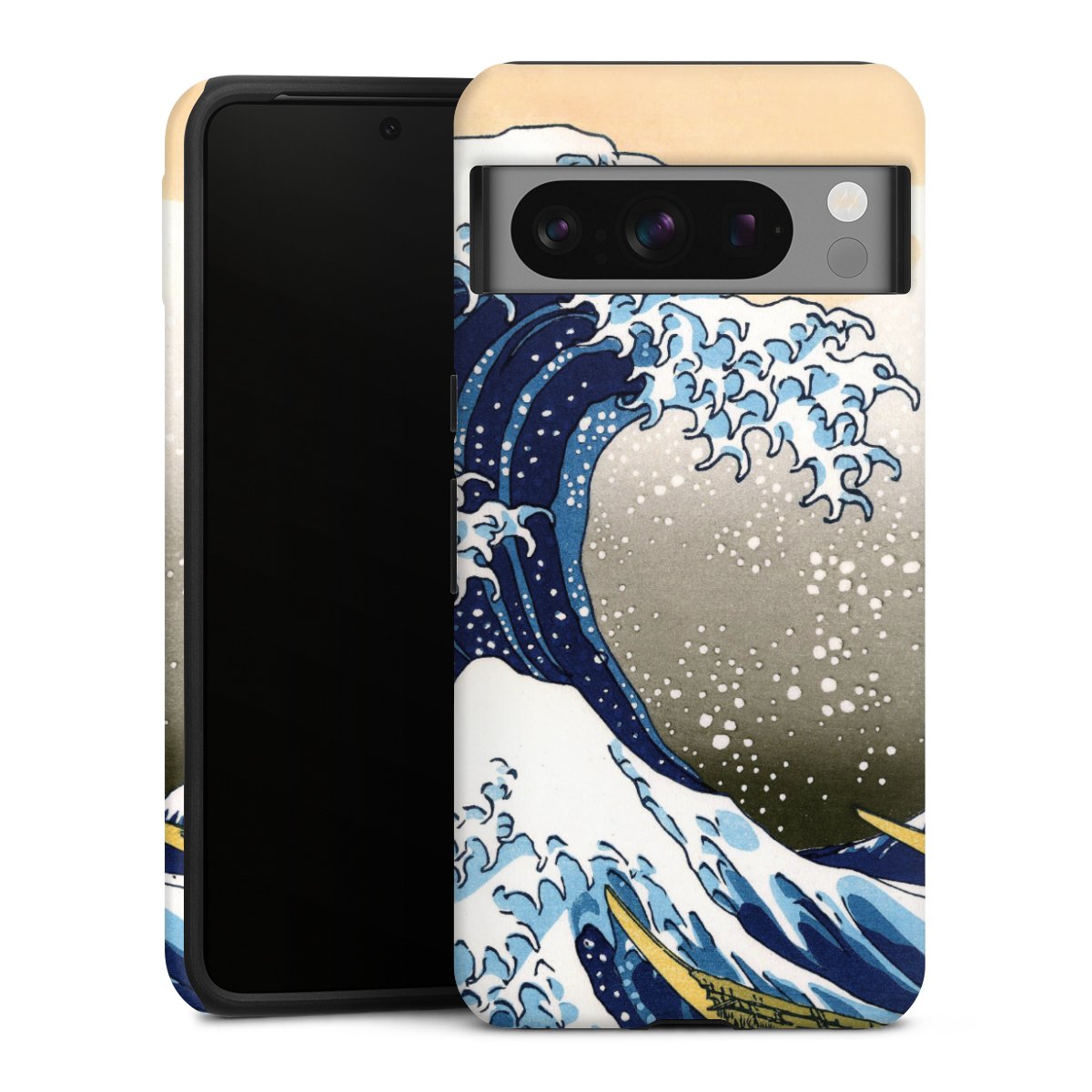 Google Pixel 8 Pro Handy Panzer Handyhülle robuste Outdoor Hülle Schutzhülle matt Kunst Katsushika Hokusai Die Große Welle Vor Kanagawa Tough Case