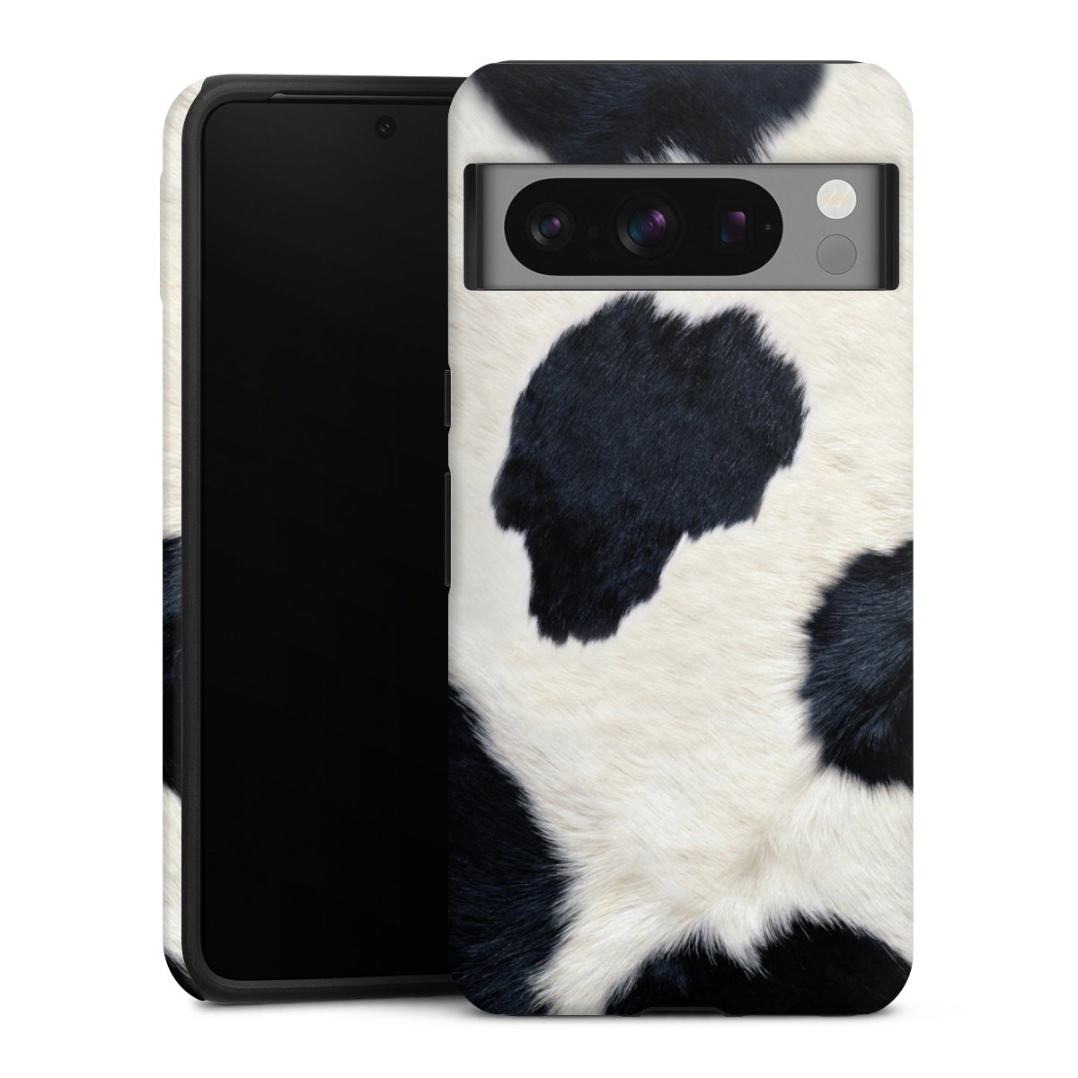 Google Pixel 8 Pro Handy Panzer Handyhülle robuste Outdoor Hülle Schutzhülle matt Animal Look Animal Print Cow Skin Tough Case