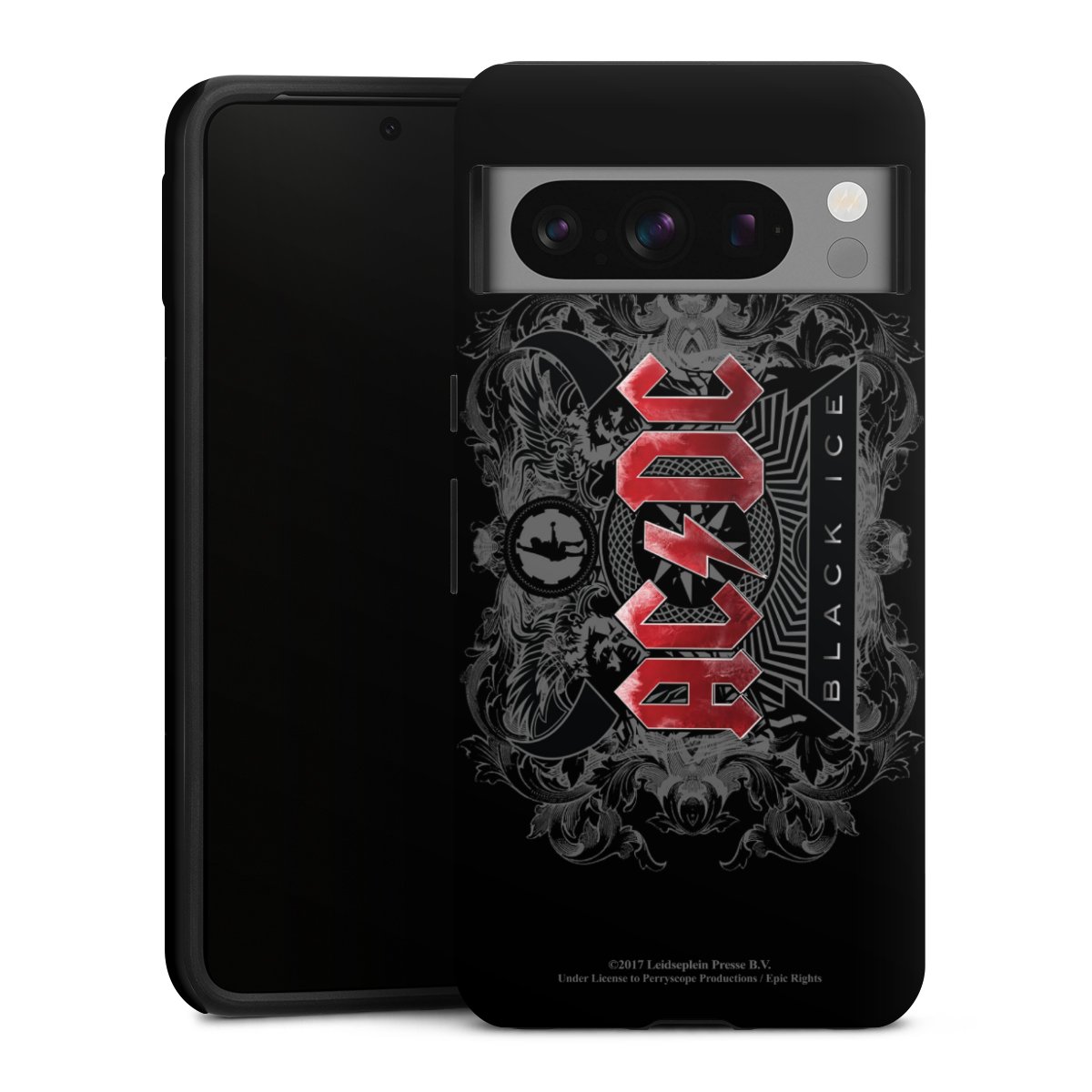 Google Pixel 8 Pro Handy Panzer Handyhülle robuste Outdoor Hülle Schutzhülle matt Merchandise Black Ice Acdc Tough Case