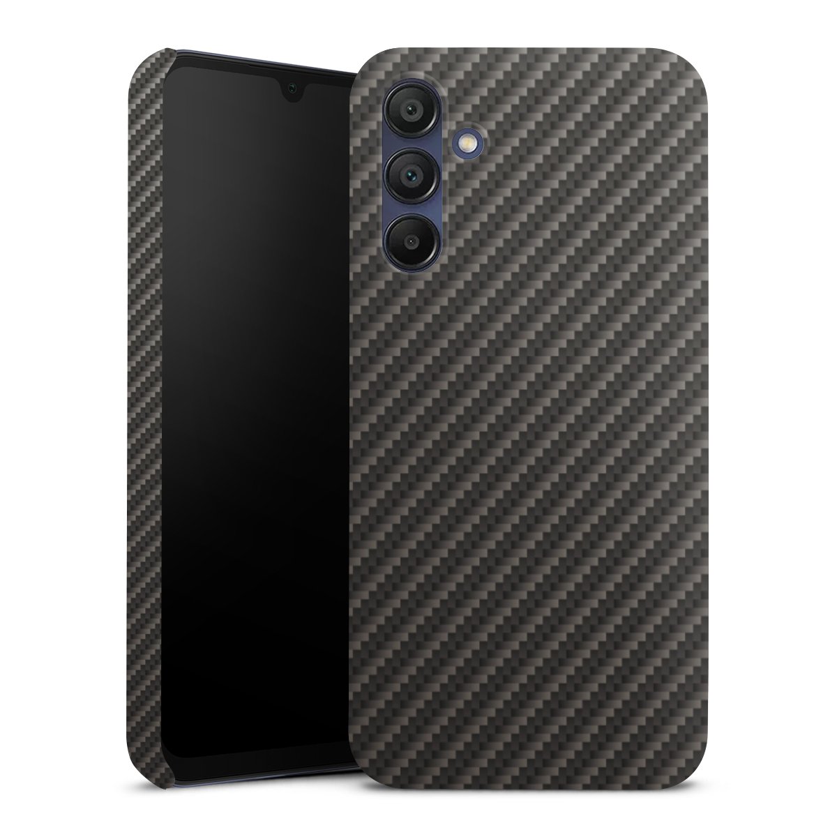 Galaxy A15 5G Handy Premium Case Smartphone Handyhülle Schutzhülle glänzend Metallic Look Carbon Muster Premium Case