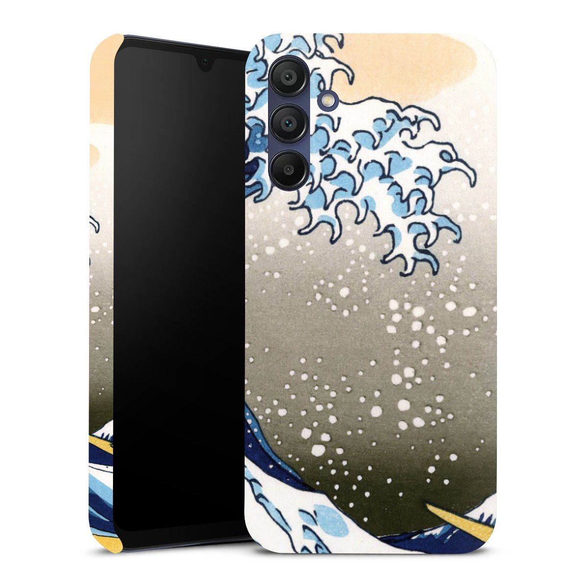 Galaxy A15 5G Handy Premium Case Smartphone Handyhülle Schutzhülle glänzend Kunst Katsushika Hokusai Die Große Welle Vor Kanagawa Premium Case