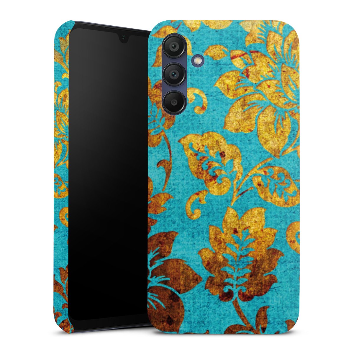 Galaxy A15 5G Handy Premium Case Smartphone Handyhülle Schutzhülle glänzend Ornament Vintage Flowers Premium Case