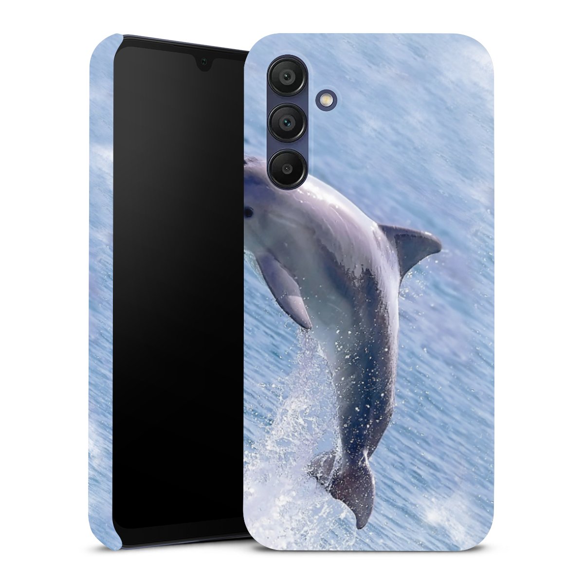 Galaxy A15 5G Handy Premium Case Smartphone Handyhülle Schutzhülle glänzend Dolphin Ocean Wale Premium Case