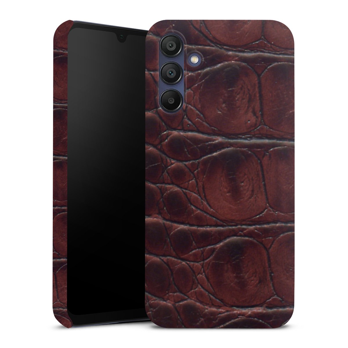 Galaxy A15 5G Handy Premium Case Smartphone Handyhülle Schutzhülle glänzend Crocodile Animal Print Leather Premium Case