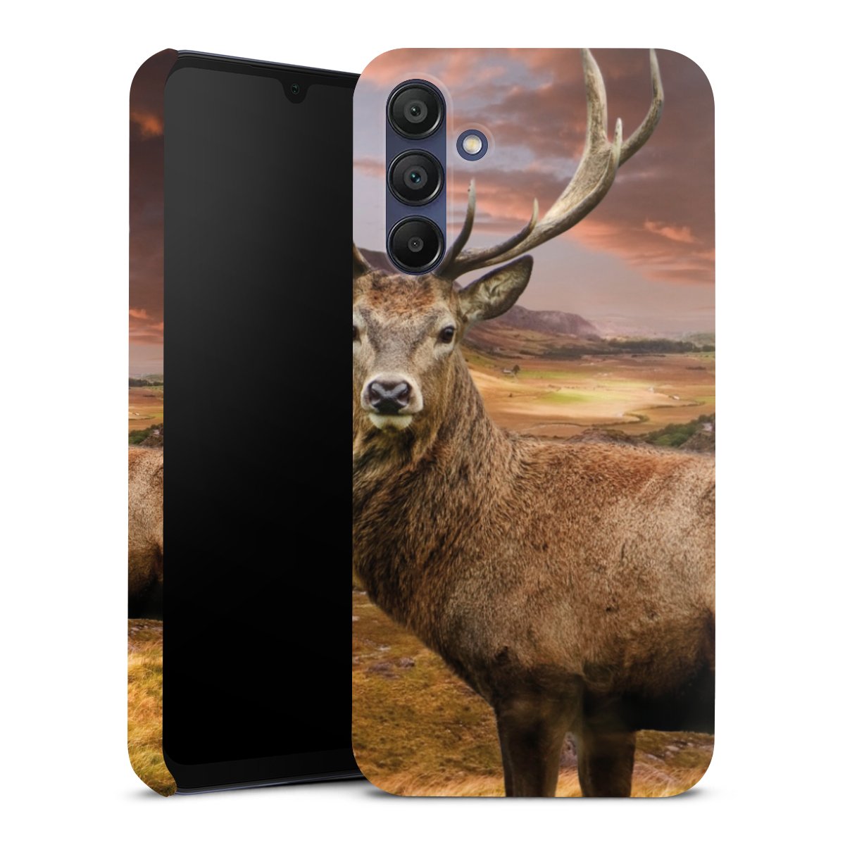 Galaxy A15 5G Handy Premium Case Smartphone Handyhülle Schutzhülle glänzend Meadow Mountain Deer Premium Case