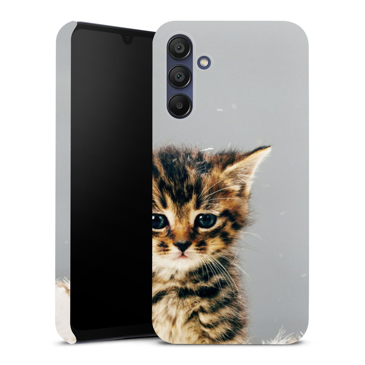 Galaxy A15 5G Handy Premium Case Smartphone Handyhülle Schutzhülle glänzend Cat Feather Pet Premium Case