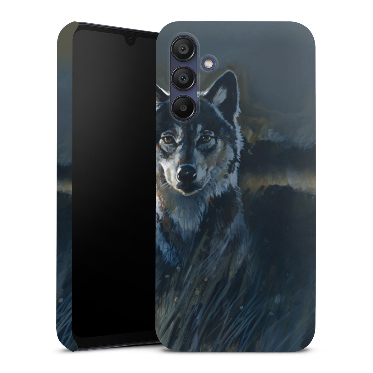 Galaxy A15 5G Handy Premium Case Smartphone Handyhülle Schutzhülle glänzend Nature Wolf Painting Premium Case