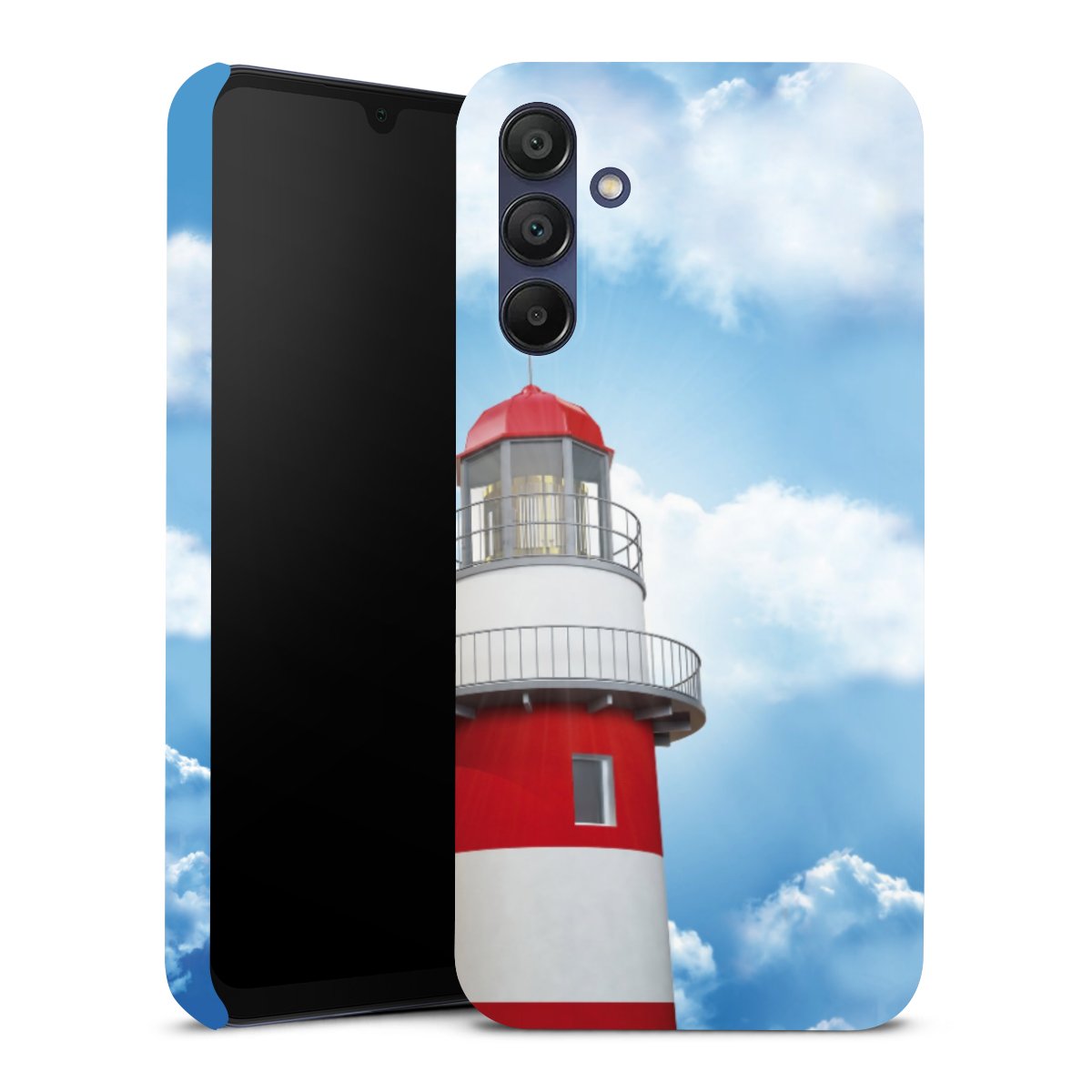 Galaxy A15 5G Handy Premium Case Smartphone Handyhülle Schutzhülle glänzend Lighthouse Sky Cloud Premium Case