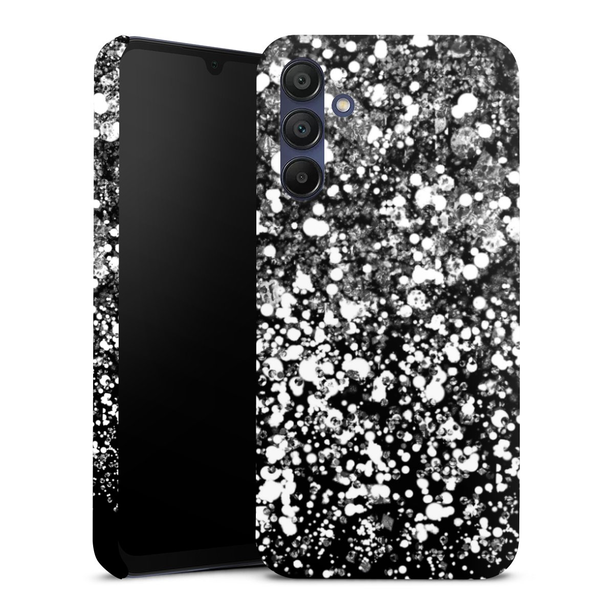 Galaxy A15 5G Handy Premium Case Smartphone Handyhülle Schutzhülle glänzend Glitzer Snowflake Muster Premium Case