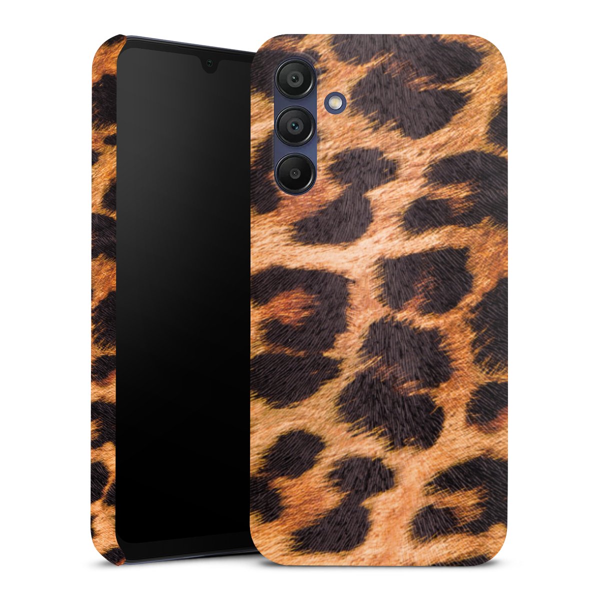 Galaxy A15 5G Handy Premium Case Smartphone Handyhülle Schutzhülle glänzend Animal Print Leopard Fur Premium Case