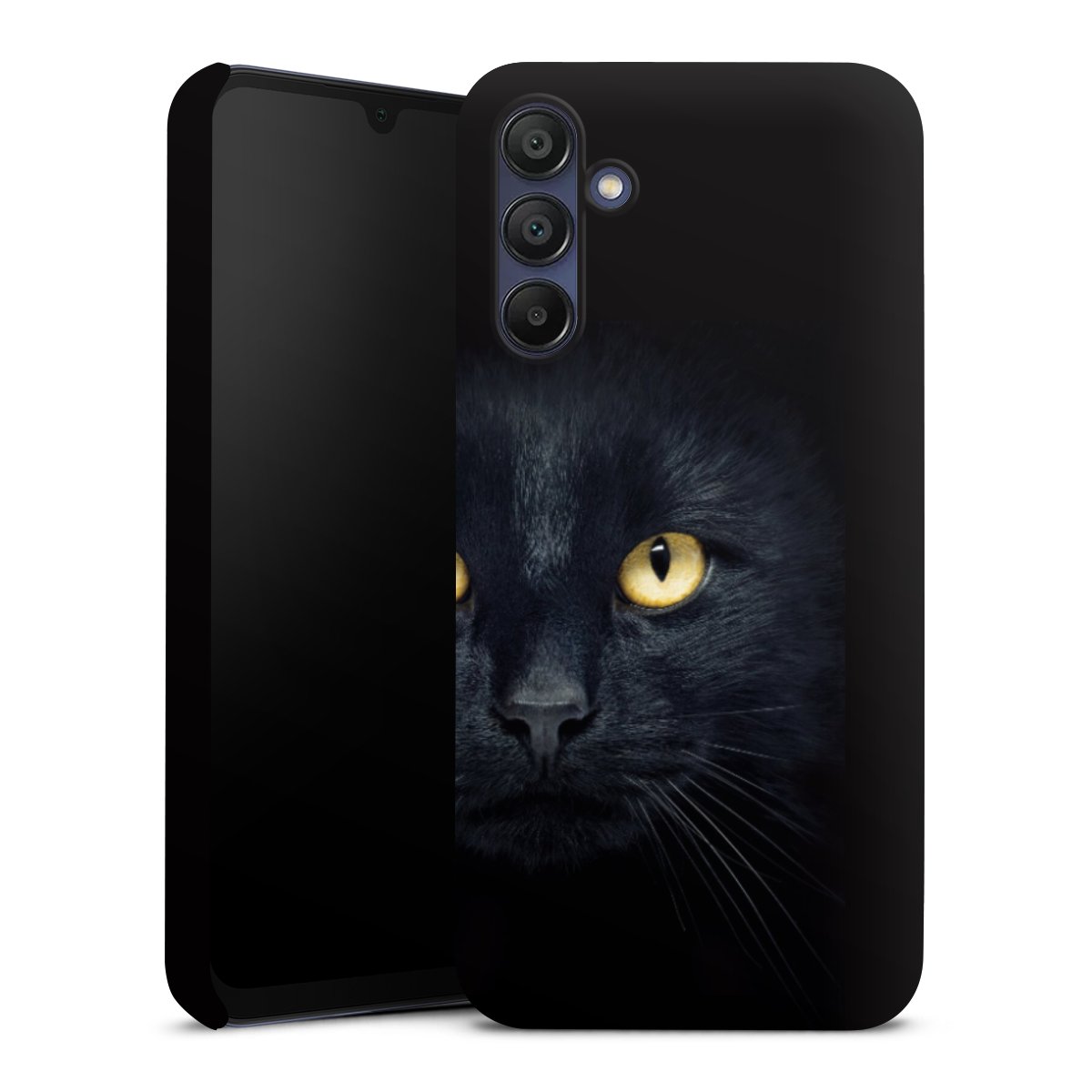 Galaxy A15 5G Handy Premium Case Smartphone Handyhülle Schutzhülle glänzend Eye Cat Black Premium Case