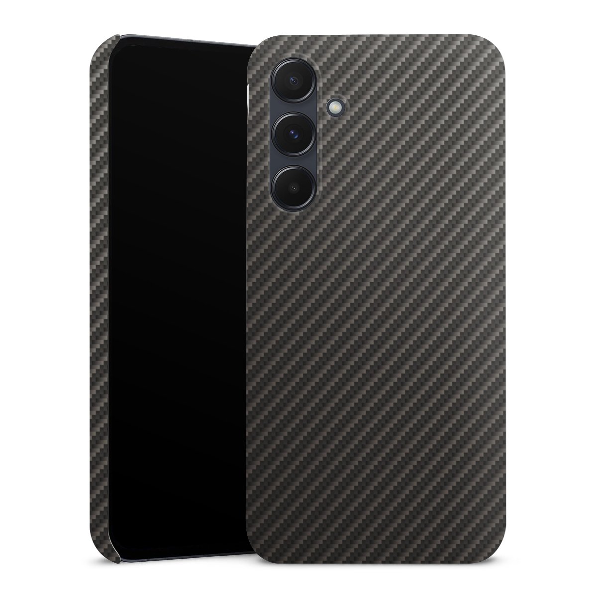 Galaxy A55 5G Handy Premium Case Smartphone Handyhülle Schutzhülle matt Metallic Look Carbon Muster Premium Case