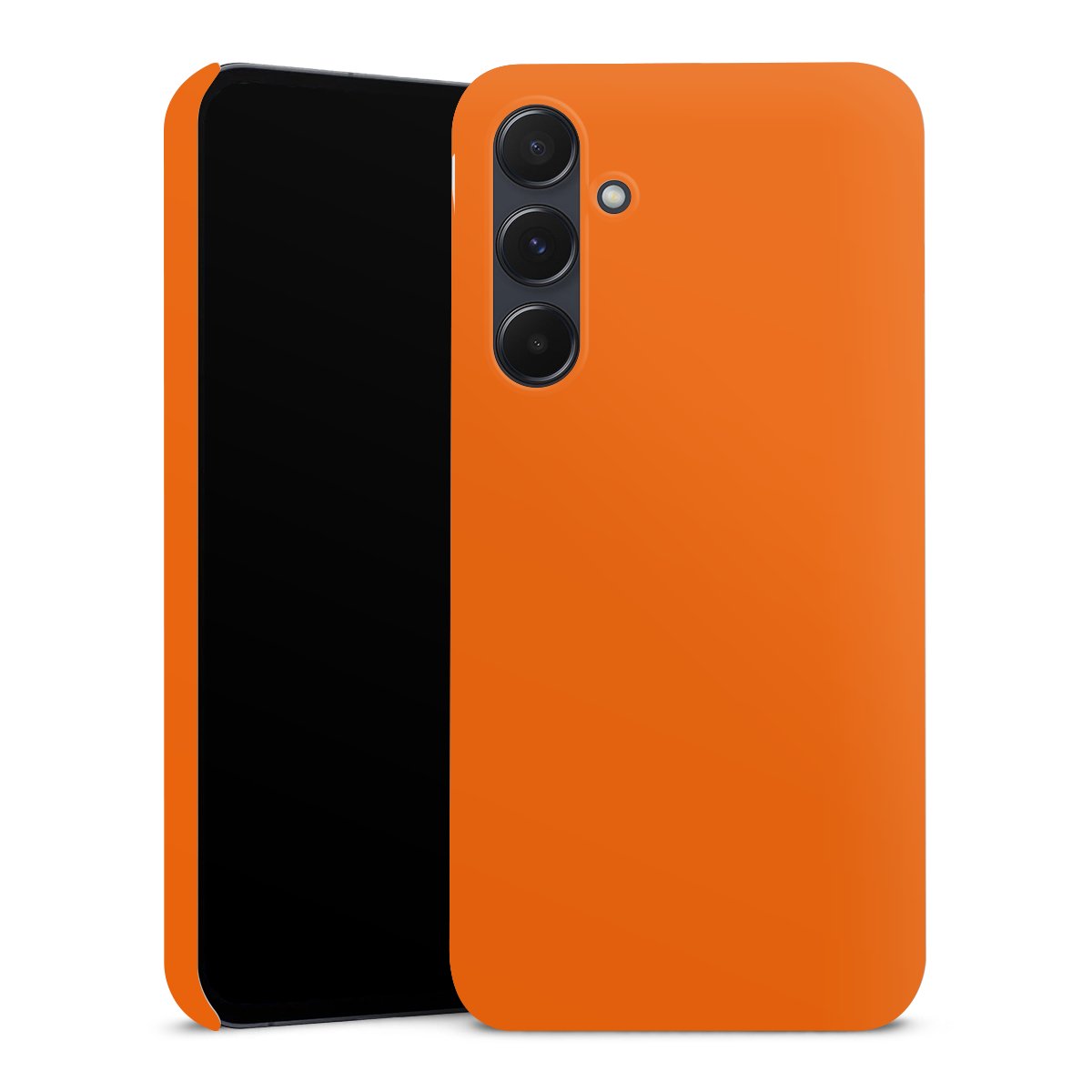 Galaxy A55 5G Handy Premium Case Smartphone Handyhülle Schutzhülle matt Orange Colour Unicoloured Premium Case