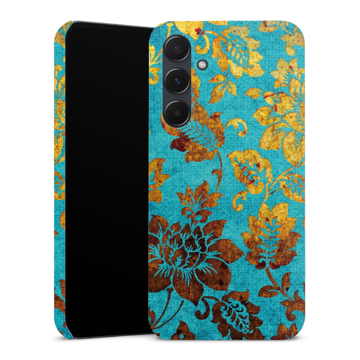 Galaxy A55 5G Handy Premium Case Smartphone Handyhülle Schutzhülle matt Ornament Vintage Flowers Premium Case