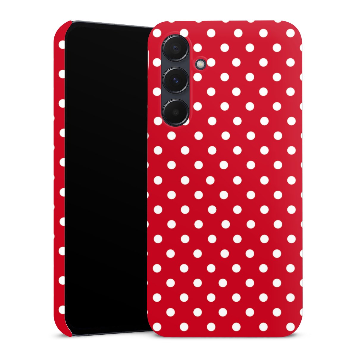 Galaxy A55 5G Handy Premium Case Smartphone Handyhülle Schutzhülle matt Points Polka Dots Retro Premium Case