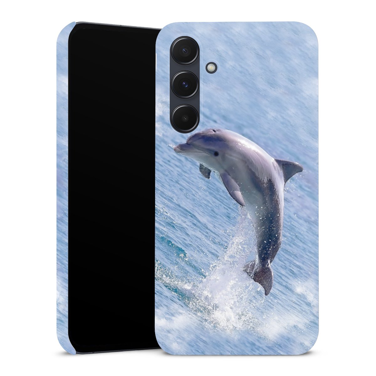 Galaxy A55 5G Handy Premium Case Smartphone Handyhülle Schutzhülle matt Dolphin Ocean Wale Premium Case