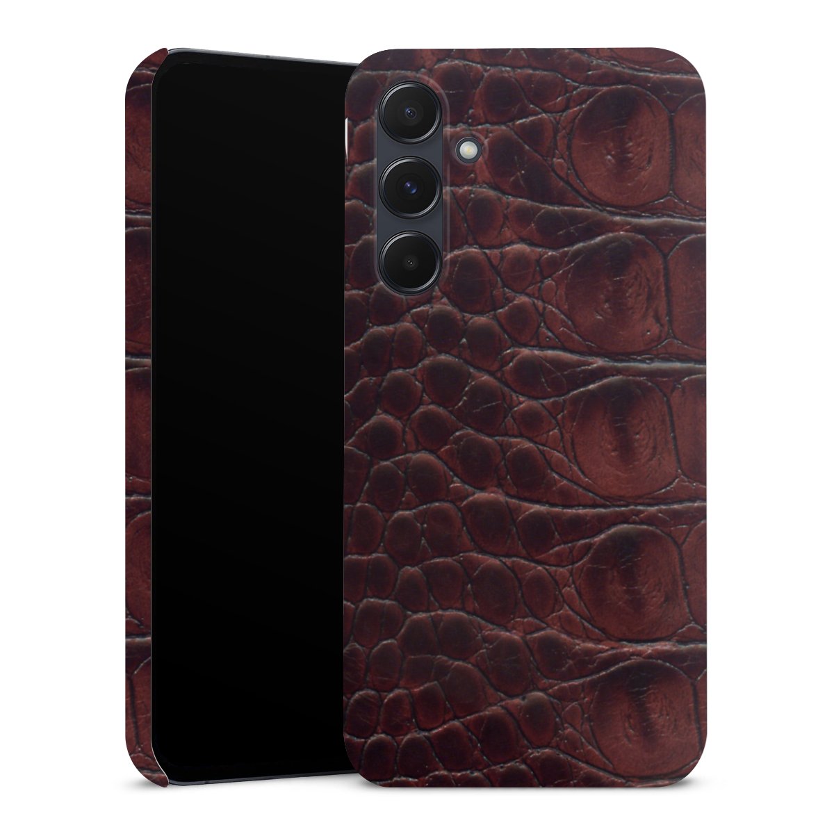 Galaxy A55 5G Handy Premium Case Smartphone Handyhülle Schutzhülle matt Crocodile Animal Print Leather Premium Case