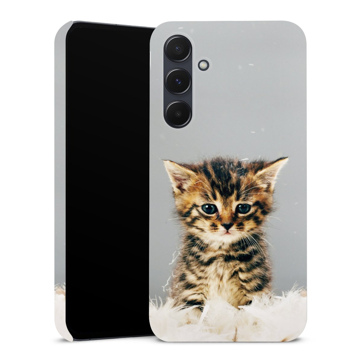 Galaxy A55 5G Handy Premium Case Smartphone Handyhülle Schutzhülle matt Cat Feather Pet Premium Case