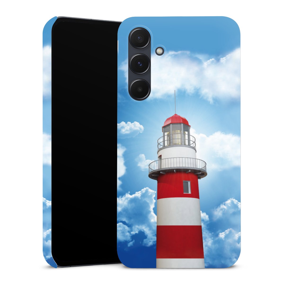 Galaxy A55 5G Handy Premium Case Smartphone Handyhülle Schutzhülle matt Lighthouse Sky Cloud Premium Case