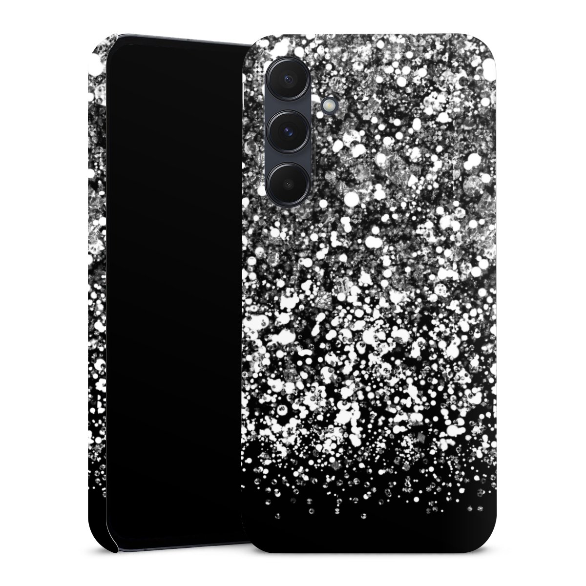 Galaxy A55 5G Handy Premium Case Smartphone Handyhülle Schutzhülle matt Glitzer Snowflake Muster Premium Case