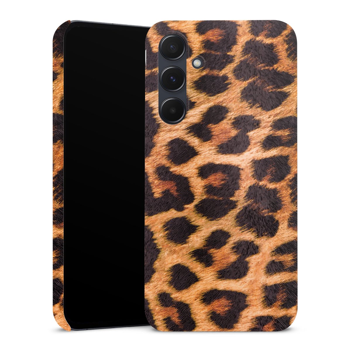 Galaxy A55 5G Handy Premium Case Smartphone Handyhülle Schutzhülle matt Animal Print Leopard Fur Premium Case