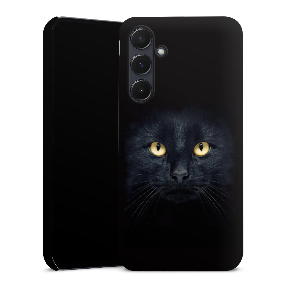 Galaxy A55 5G Handy Premium Case Smartphone Handyhülle Schutzhülle matt Eye Cat Black Premium Case