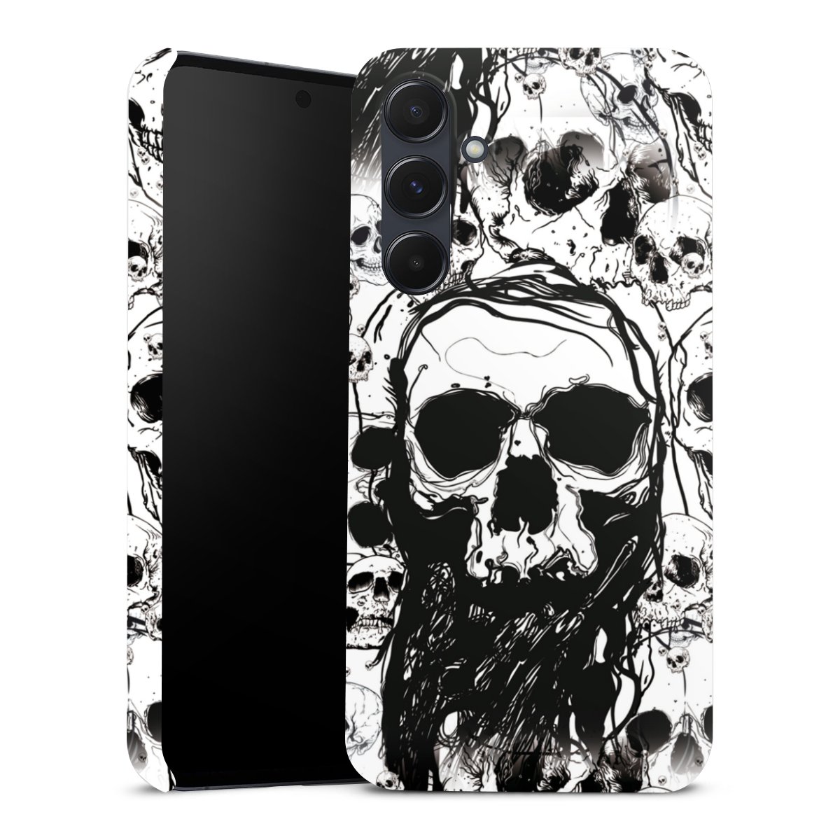 Galaxy A55 5G Handy Premium Case Smartphone Handyhülle Schutzhülle glänzend Totenkopf Halloween Premium Case