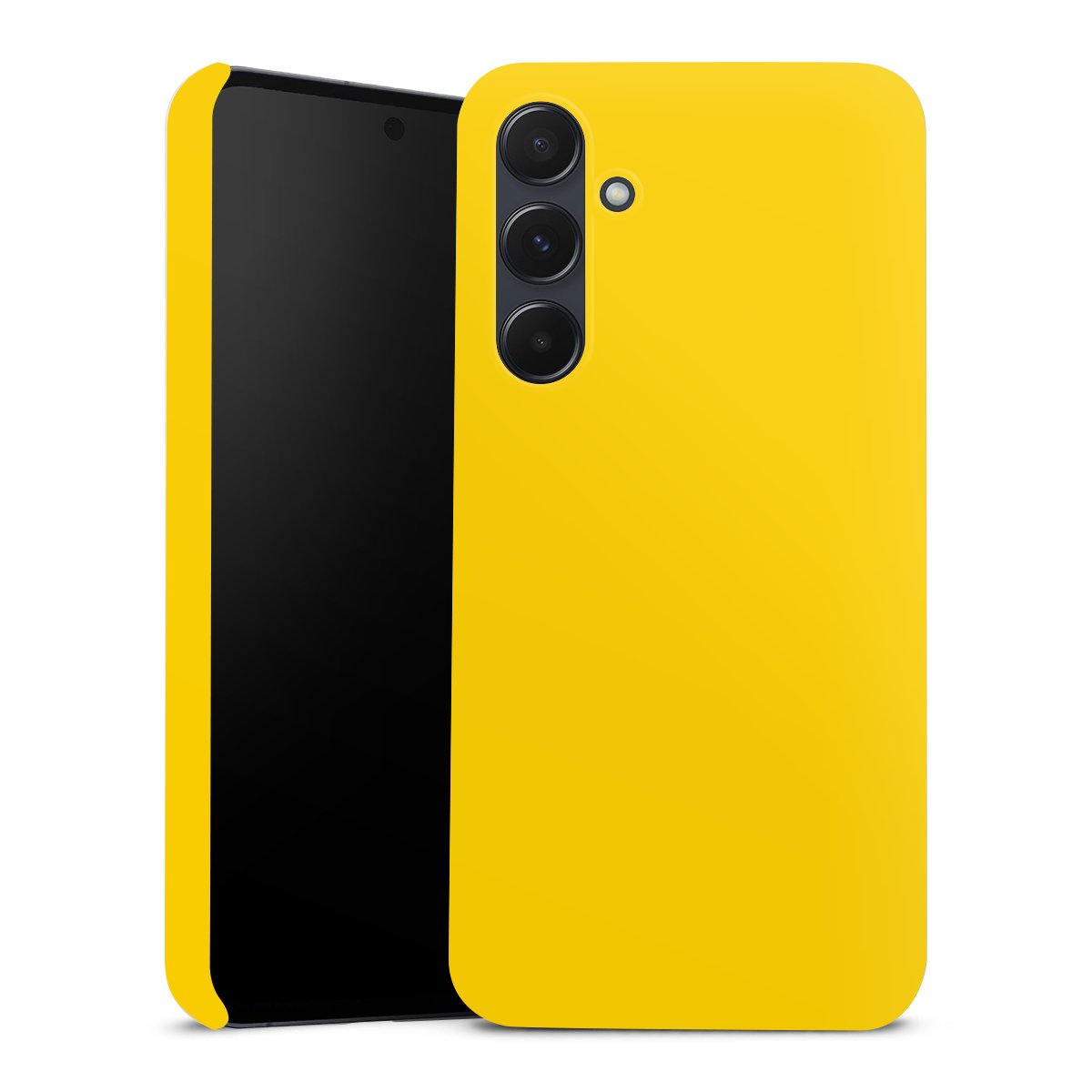 Galaxy A55 5G Handy Premium Case Smartphone Handyhülle Schutzhülle glänzend Yellow Unicoloured Colour Premium Case