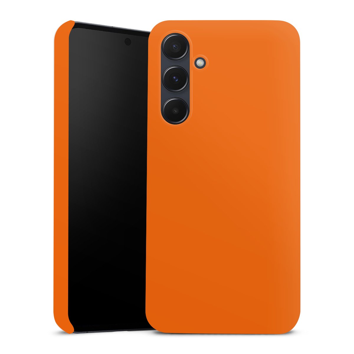 Galaxy A55 5G Handy Premium Case Smartphone Handyhülle Schutzhülle glänzend Orange Colour Unicoloured Premium Case