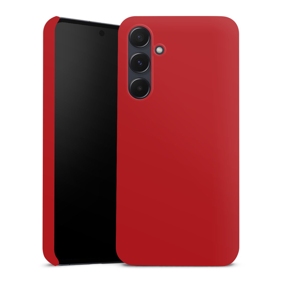 Galaxy A55 5G Handy Premium Case Smartphone Handyhülle Schutzhülle glänzend Colour Unicoloured Red Premium Case