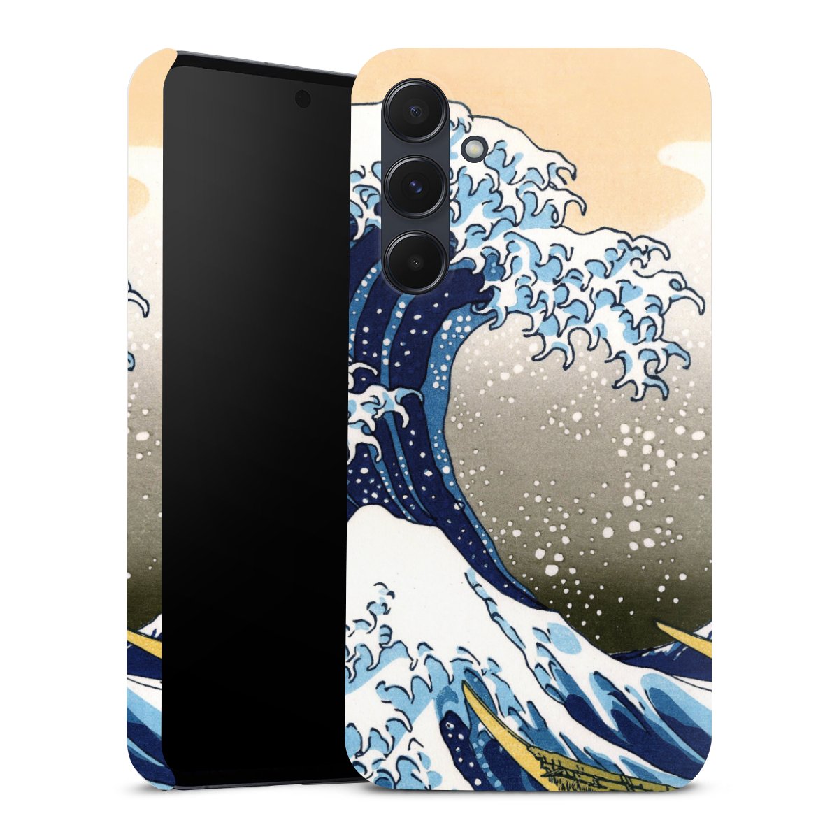 Galaxy A55 5G Handy Premium Case Smartphone Handyhülle Schutzhülle glänzend Kunst Katsushika Hokusai Die Große Welle Vor Kanagawa Premium Case