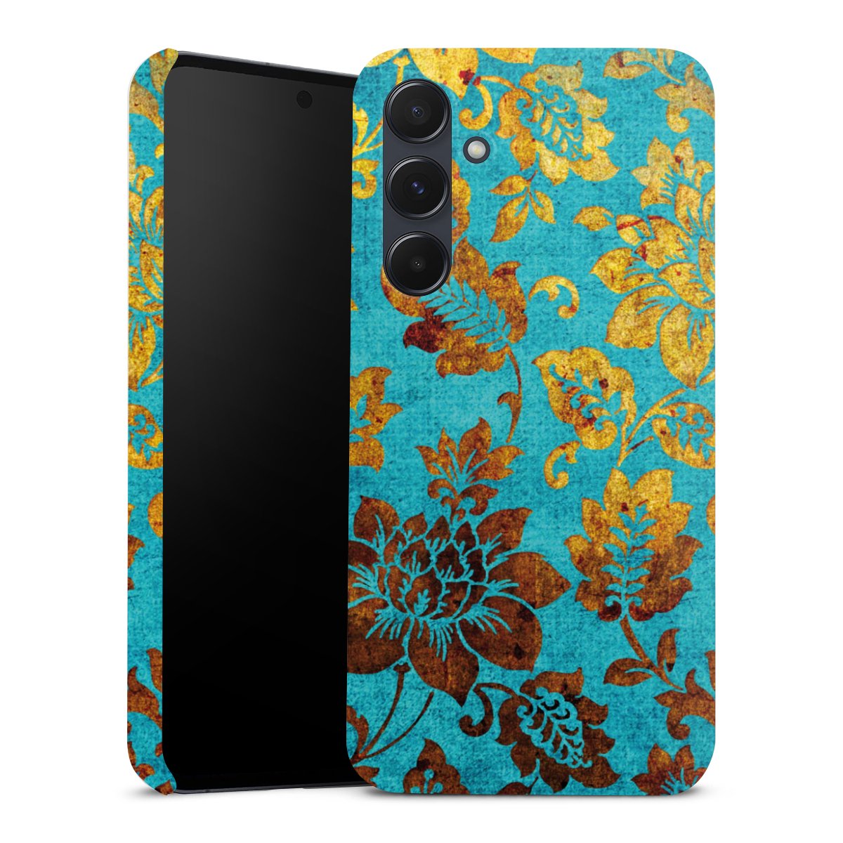 Galaxy A55 5G Handy Premium Case Smartphone Handyhülle Schutzhülle glänzend Ornament Vintage Flowers Premium Case