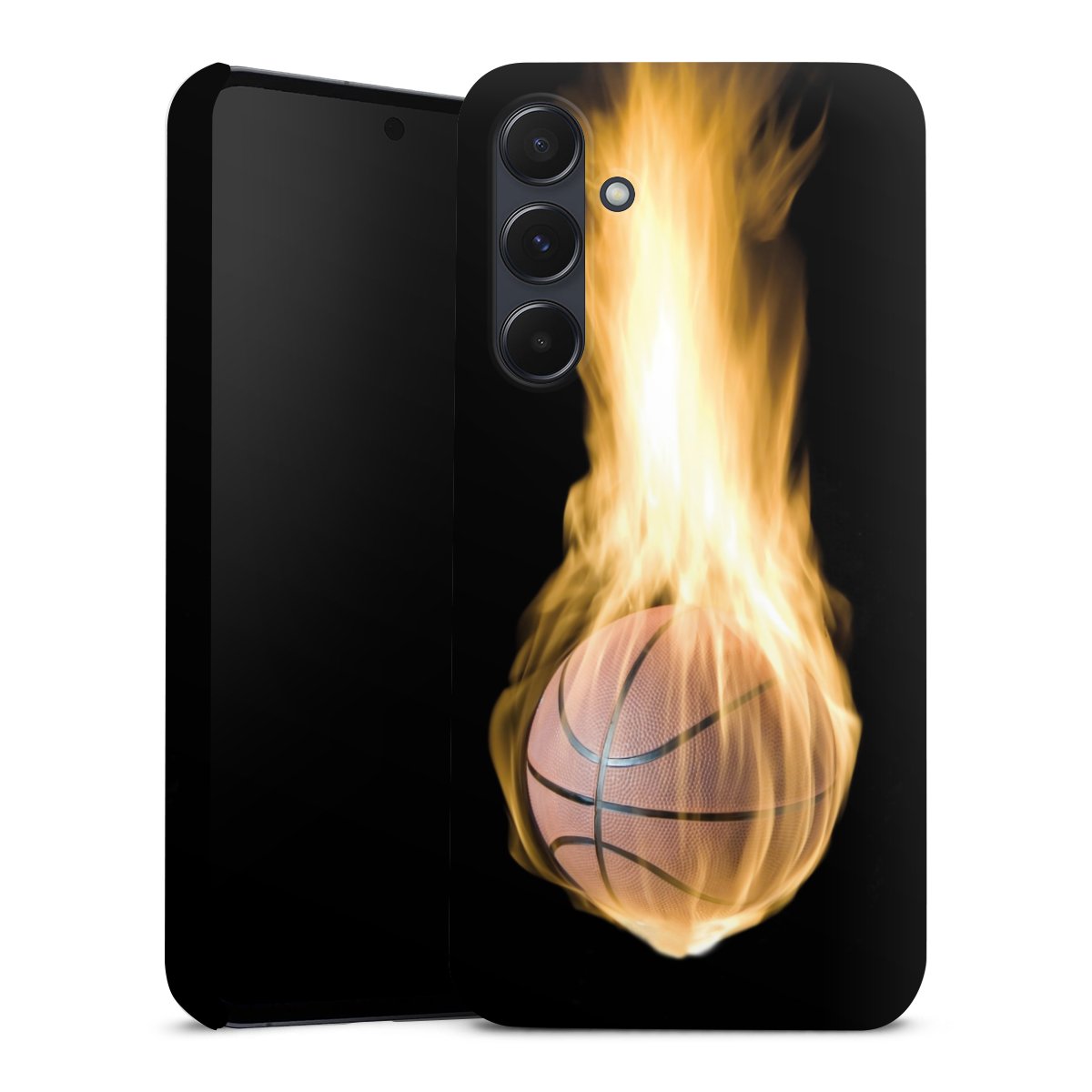 Galaxy A55 5G Handy Premium Case Smartphone Handyhülle Schutzhülle glänzend Basketball Sports Fire Premium Case