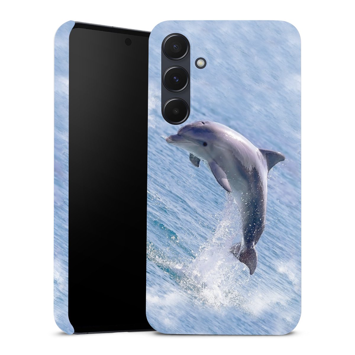 Galaxy A55 5G Handy Premium Case Smartphone Handyhülle Schutzhülle glänzend Dolphin Ocean Wale Premium Case