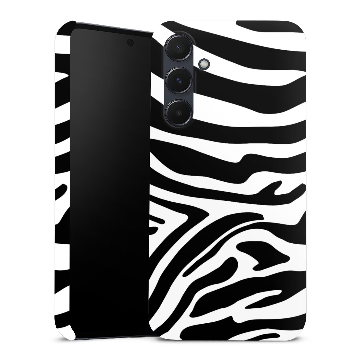 Galaxy A55 5G Handy Premium Case Smartphone Handyhülle Schutzhülle glänzend Zebra Animal Look Animal Print Premium Case