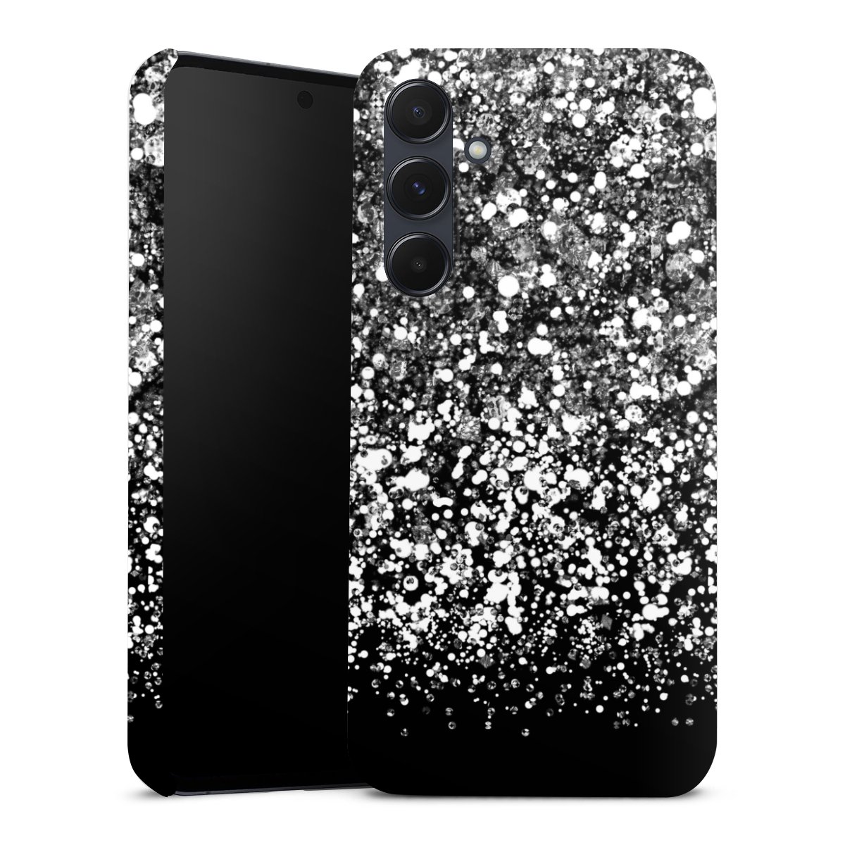 Galaxy A55 5G Handy Premium Case Smartphone Handyhülle Schutzhülle glänzend Glitzer Snowflake Muster Premium Case