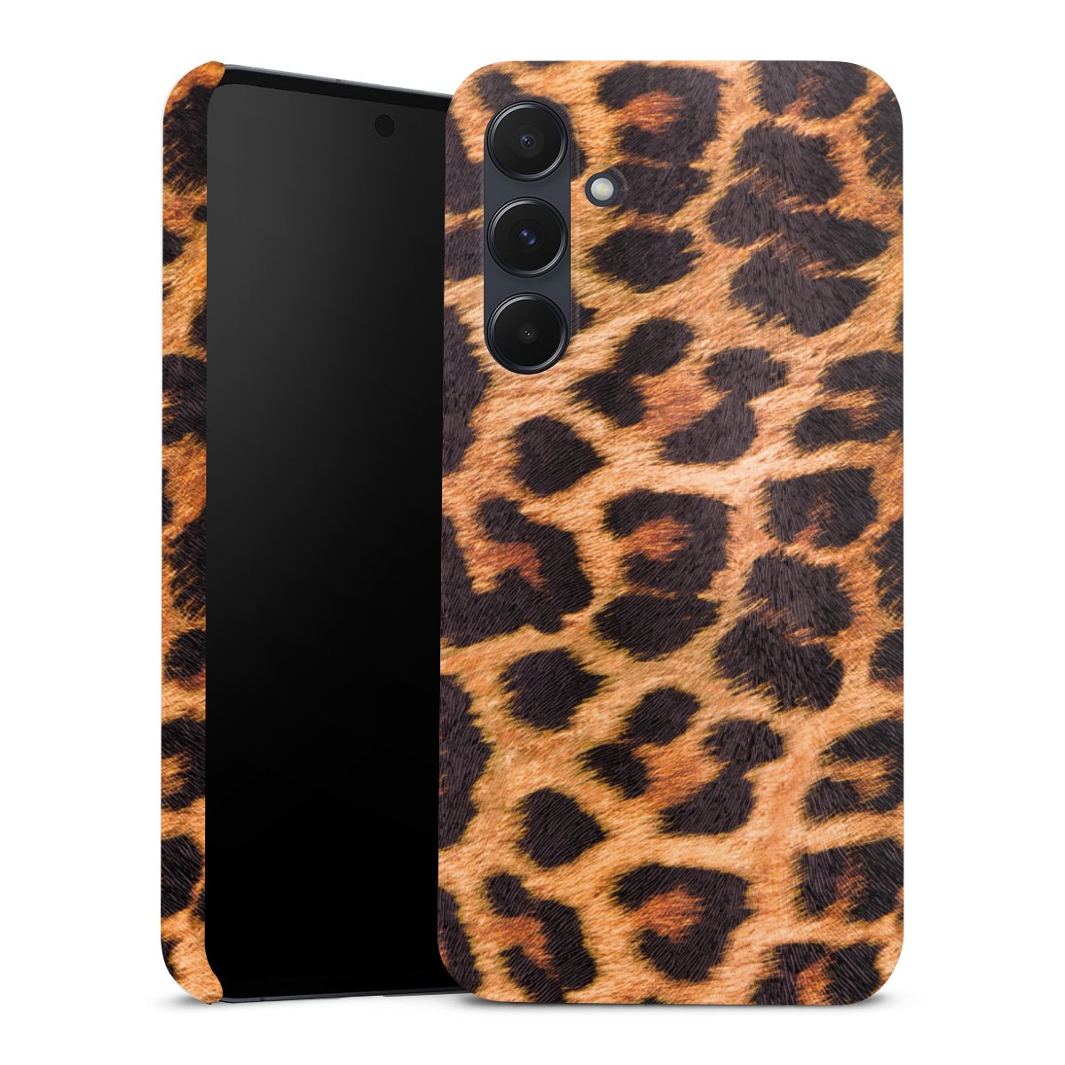 Galaxy A55 5G Handy Premium Case Smartphone Handyhülle Schutzhülle glänzend Animal Print Leopard Fur Premium Case