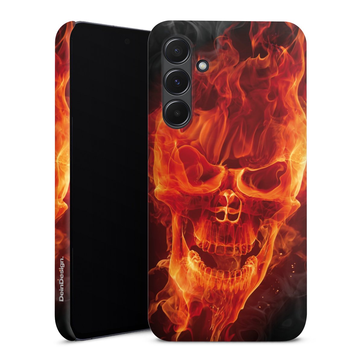 Galaxy A35 5G Handy Premium Case Smartphone Handyhülle Schutzhülle matt Totenkopf Skull Fire Premium Case